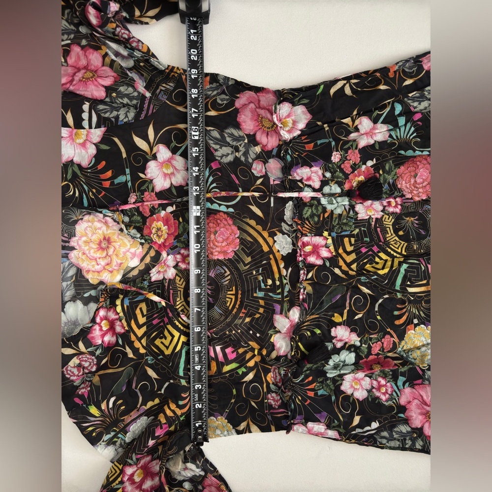 Johnny Was Naomi Peace Ruffle Tiered Dress Black Floral X-Small bohemian modest - Picture 5 of 9
